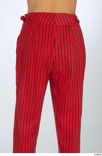 Cynthia dressed formal red striped suit red striped trousers thigh…